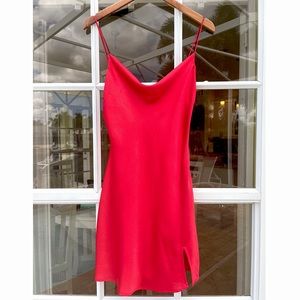 Cotton candy la red slip dress mini size m going out dress/ graduation